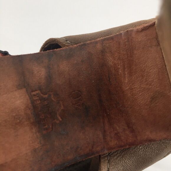 Free People Effie Leather Peep Toe Ankle Bootie 40 US 10 Womens Brown Distressed - Picture 7 of 10